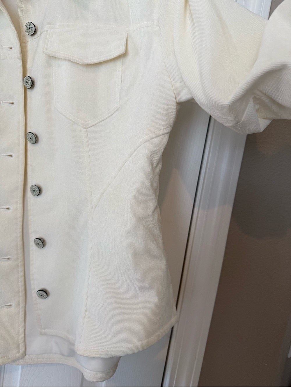 cinq a sept Ivory Button-Front corduroy Jacket - Picture 6 of 6